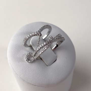 Stříbrný dvojitý prsten zirkonový s kolečkem